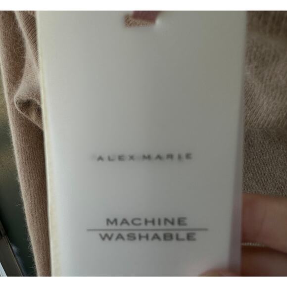 NWT Alex Marie Anamae Oatmeal Fold-Over Sweater Rabbit Hair Blend L Cozy Sexy - Picture 7 of 8